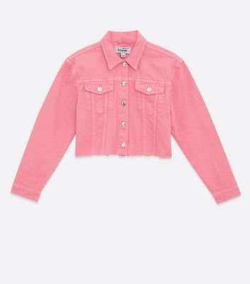 pink denim jacket new look