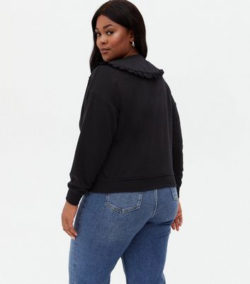 Vero Moda Curves Black Frill Collar 