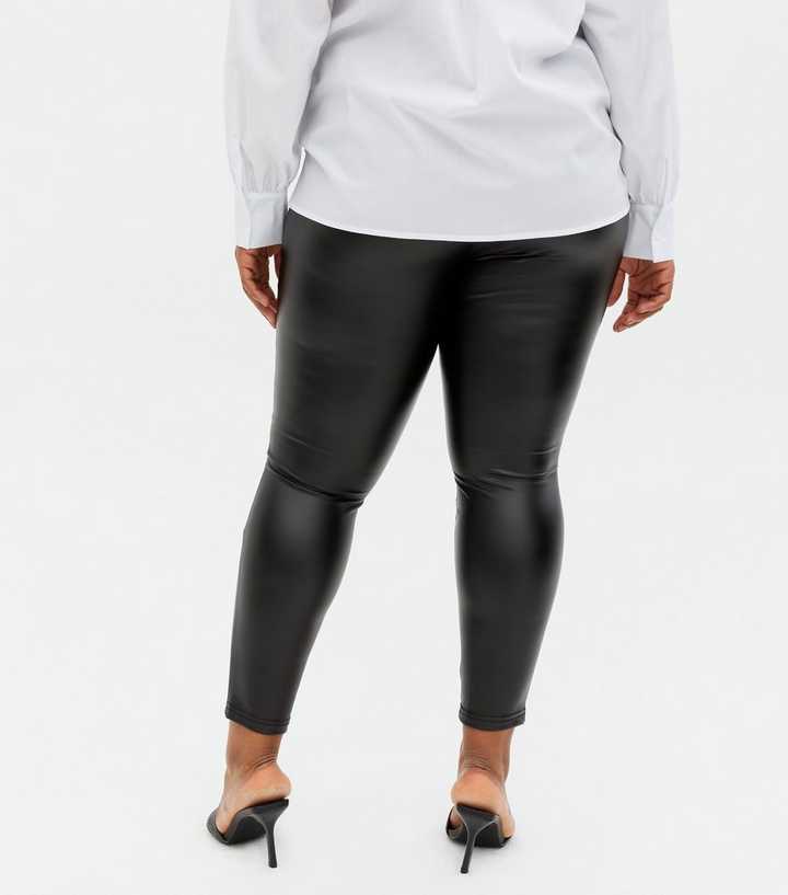 Vero Moda skinny leather look leggings in black