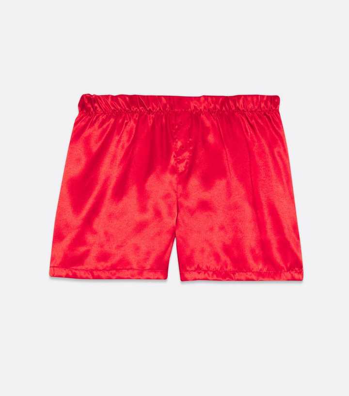 Red Satin Button Front Boxers