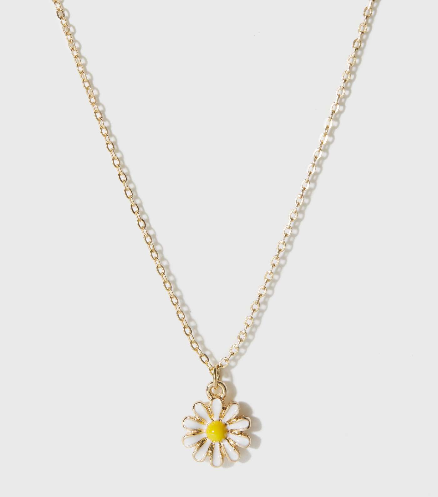 Girls White Daisy Pendant Necklace