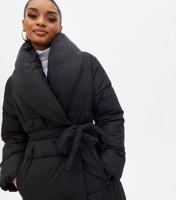 black padded belted jacket