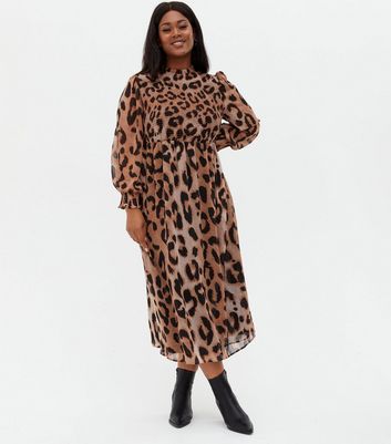 chiffon leopard dress