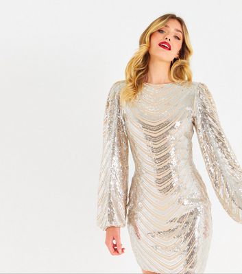 Zibi London Silver Sequin Long Sleeve 