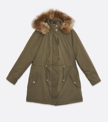 green faux fur coat primark