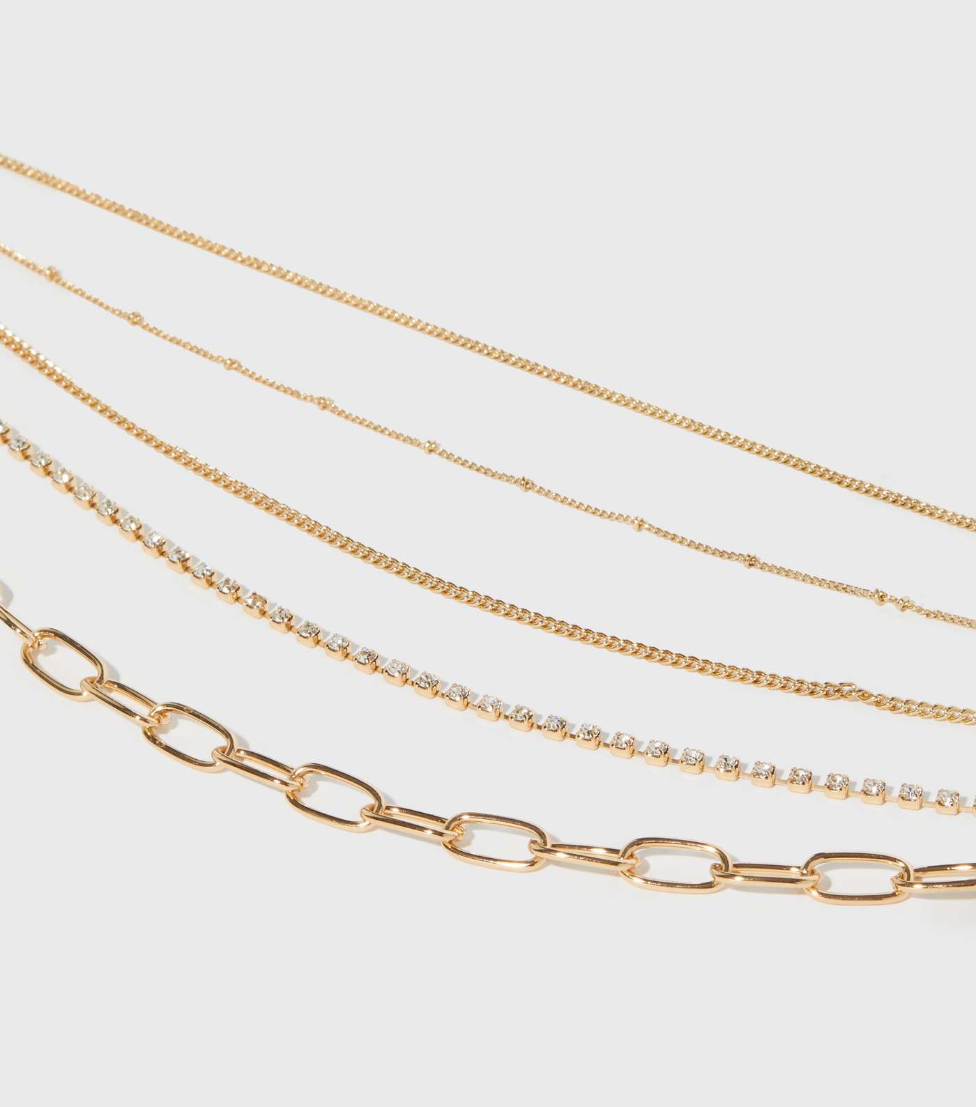Gold Diamanté Layered Chain Necklace Image 2