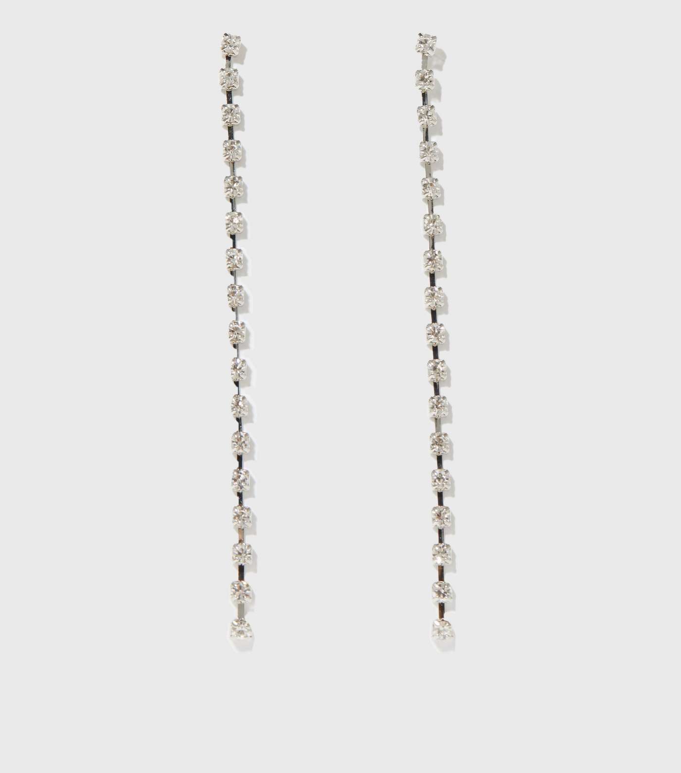 Silver Diamanté Drop Earrings
