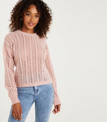 Pink shop pointelle jumper