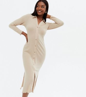 Ribbed jersey best sale midi dress