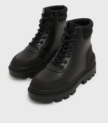 Click to view product details and reviews for Black Padded Lace Up Chunky Boots New Look Vegan.