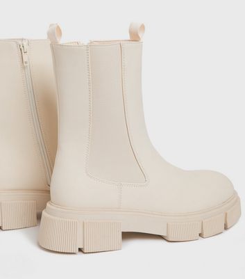 shop for Off White Chunky High Ankle Boots New Look Vegan at Shopo