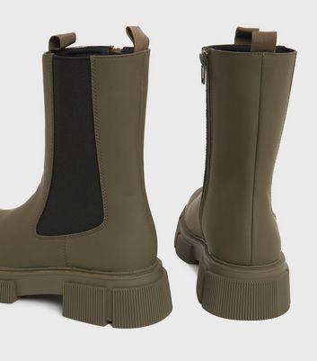 Khaki boots best sale new look