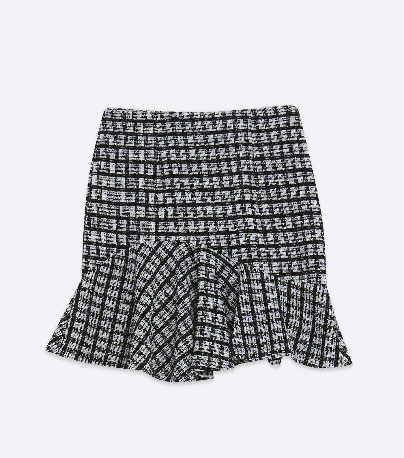 Petite Light Grey Check Bouclé Flippy Mini Skirt Image 5