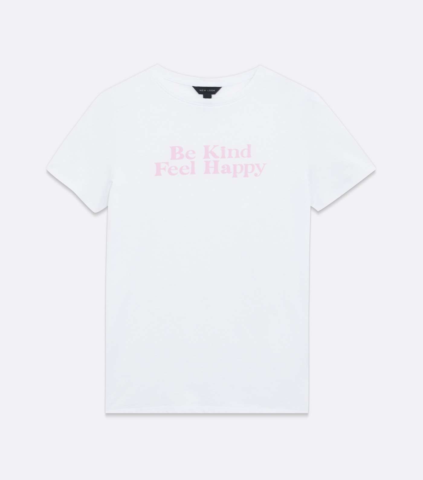 White Be Kind Feel Happy Logo T-Shirt Image 5