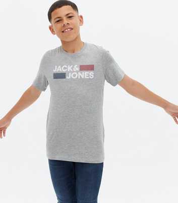 Jack & Jones Junior Pale Grey Logo T-Shirt