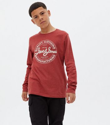red long sleeve crew neck