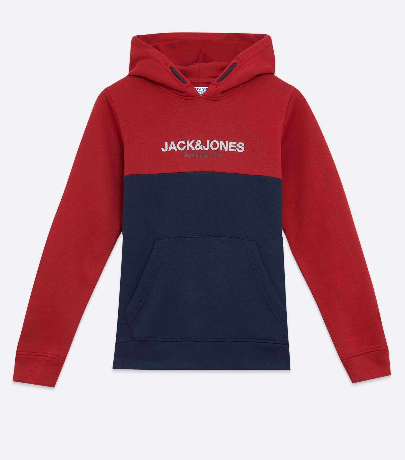 Jack & Jones Junior Red Colour Block Logo Hoodie Image 5