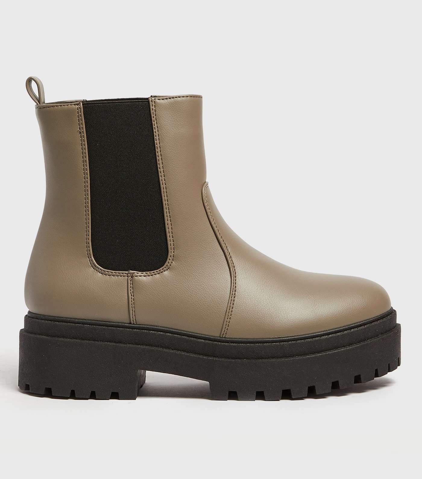 Light Brown High Ankle Chunky Chelsea Boots