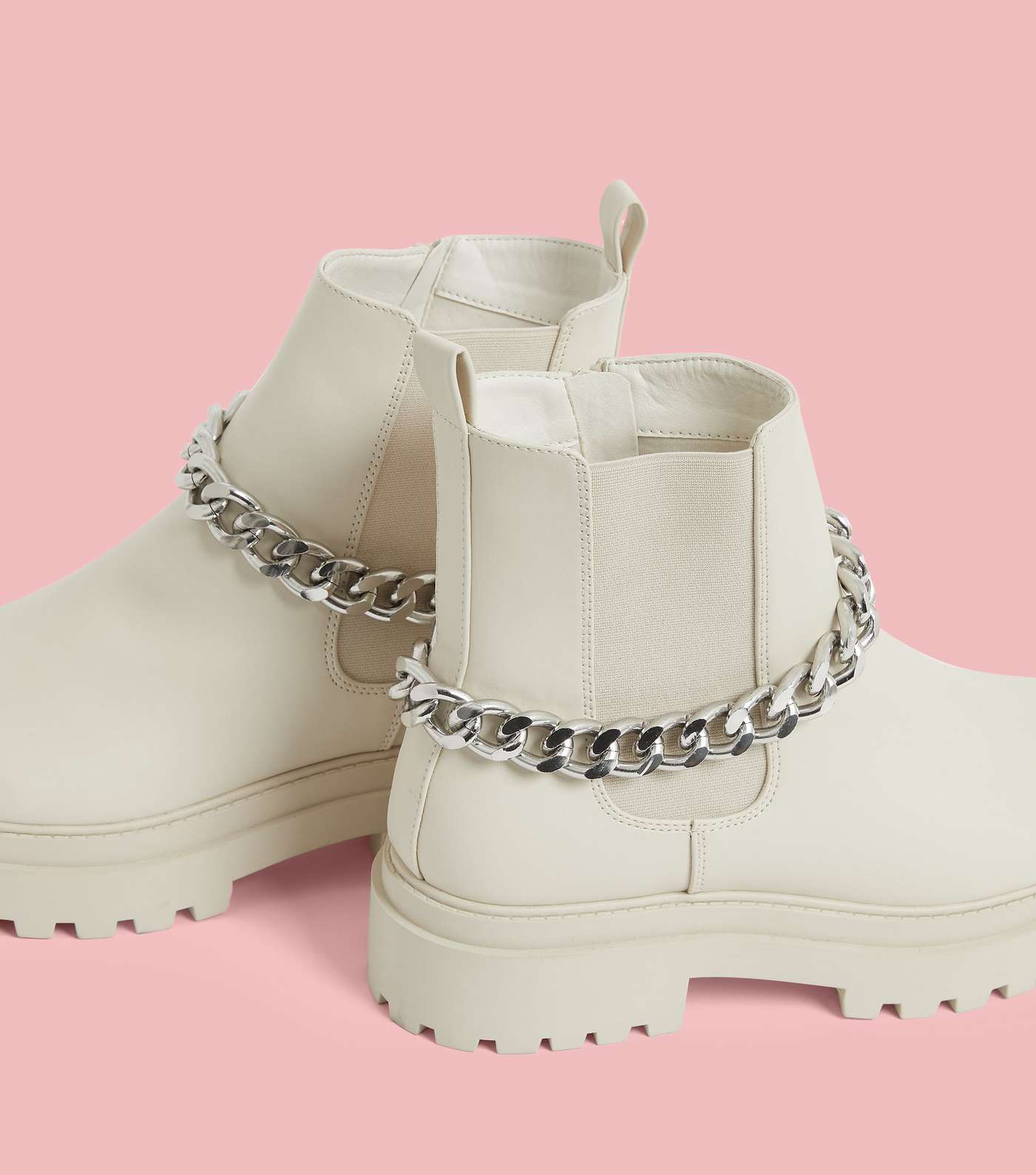 Karate Off White Chain Boots Image 3