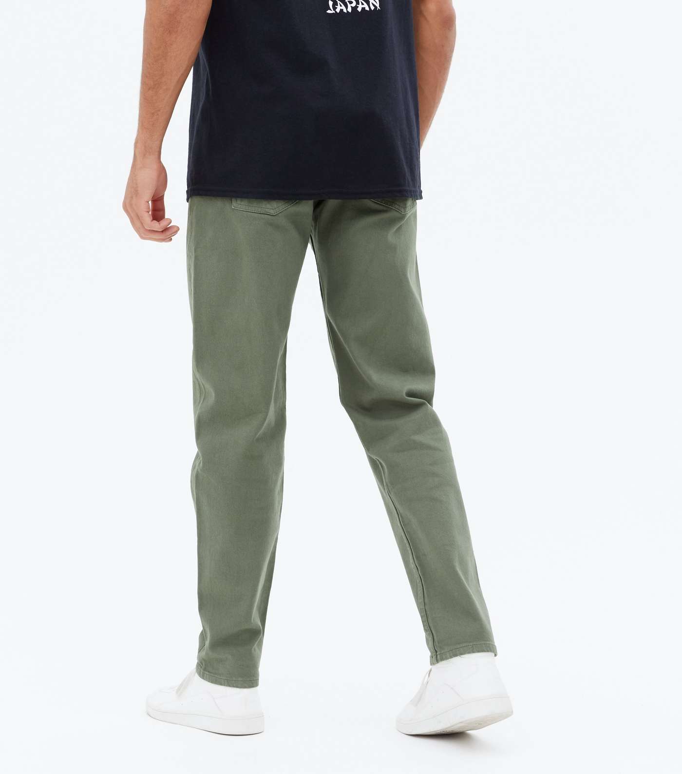 Khaki Straight Fit Trousers Image 3