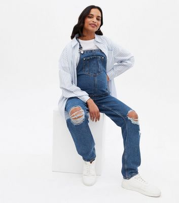 Maternity Blue Denim Ripped Knee 