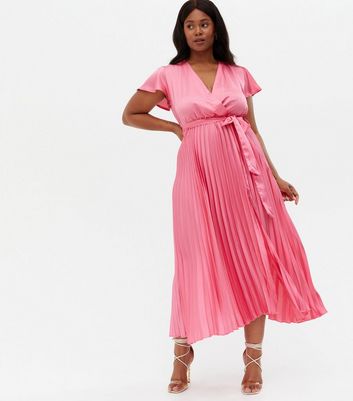 Bright pink wrap dress Outlet