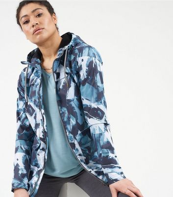 Dare 2B Women's Laura Whitmore Blue Geometric Hooded Sports Jacket New Look - UK 16