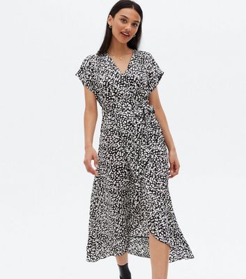 Oasis leopard wrap outlet dress