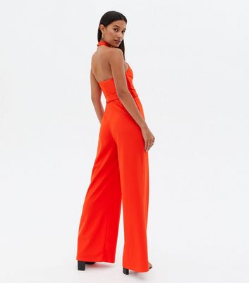 halter neck jumpsuit wide leg