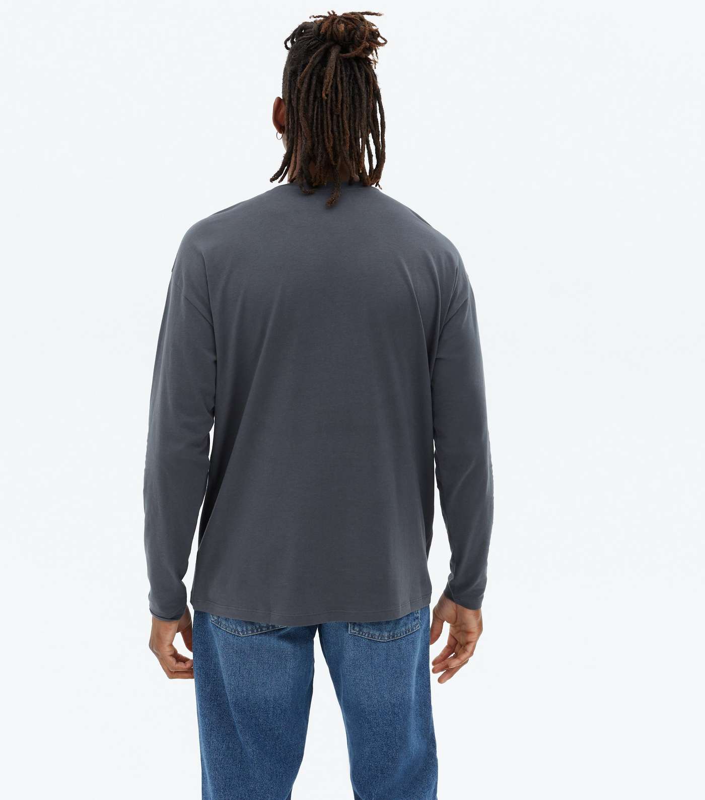 Dark Grey Long Sleeve Oversized T-Shirt Image 4