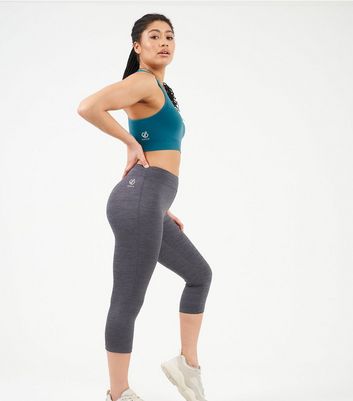 Dare 2b Women's Laura Whitmore Dark Grey 3/4 Length Sports Leggings New Look - UK 12