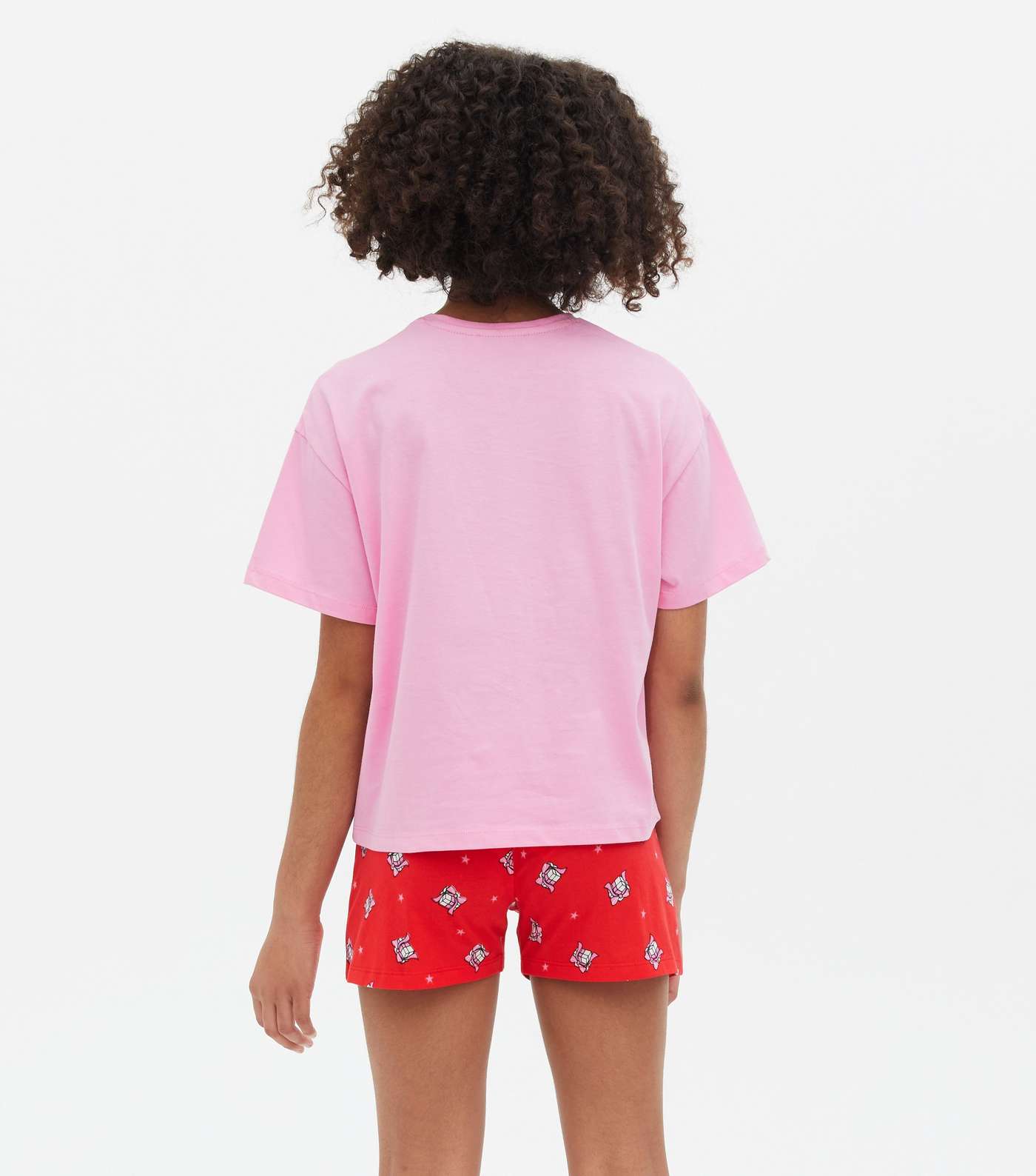 Girls Pink Christmas Presents Logo Short Pyjama Set Image 4