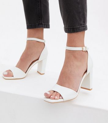 White open cheap toe shoes