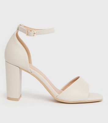 white one strap heels