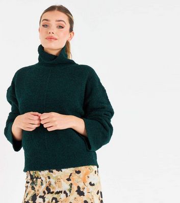 dark green polo neck jumper womens