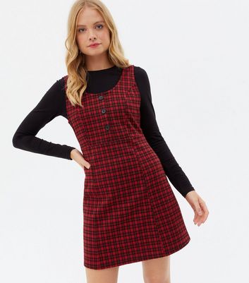 New look outlet tartan pinafore