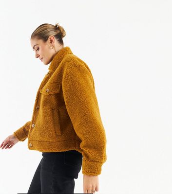 Zibi London Mustard Teddy Jacket New Look