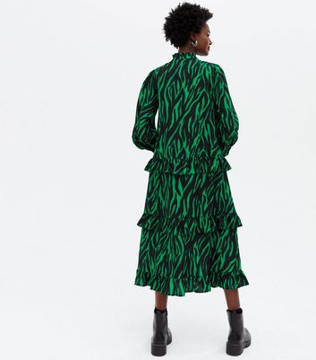 Topshop green zebra print on sale dress