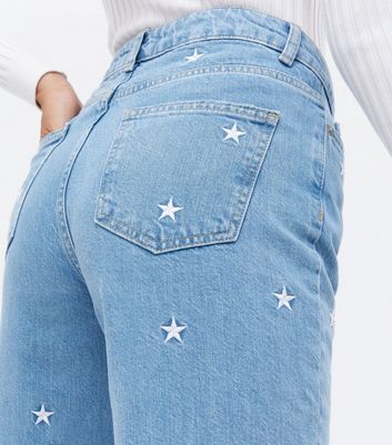 Jeans with cheap embroidered stars