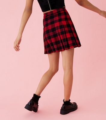 No Clue Red Tartan Mini Skirt New Look