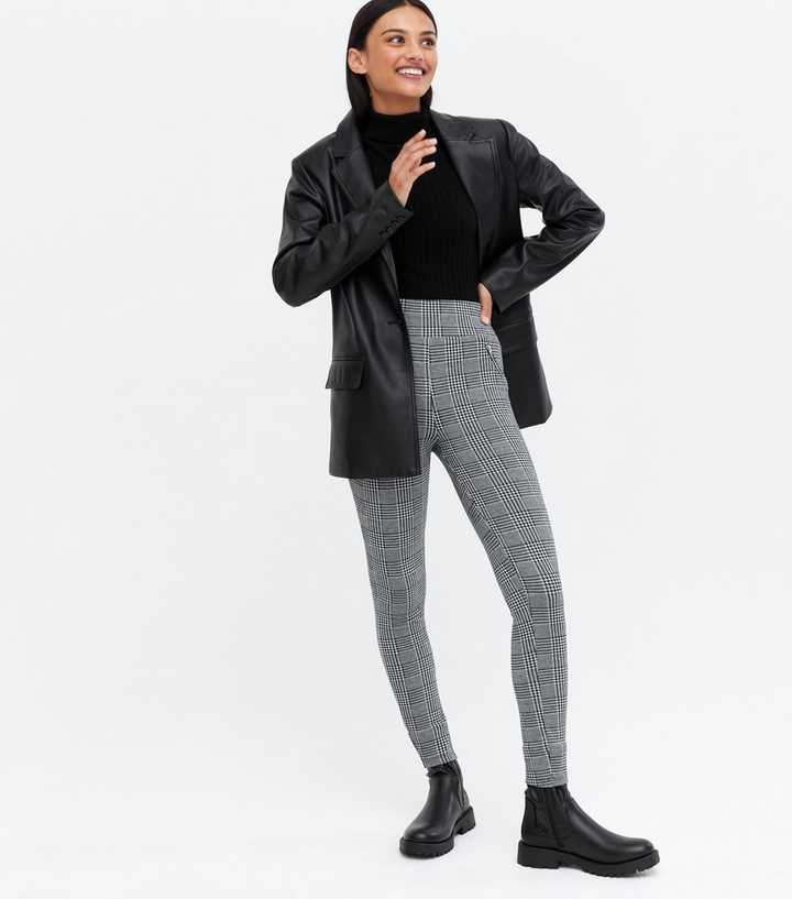 checked leggings new look