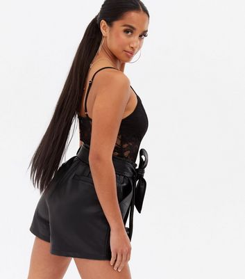 Damen Bekleidung Petite Black Lace Strappy Bodysuit
