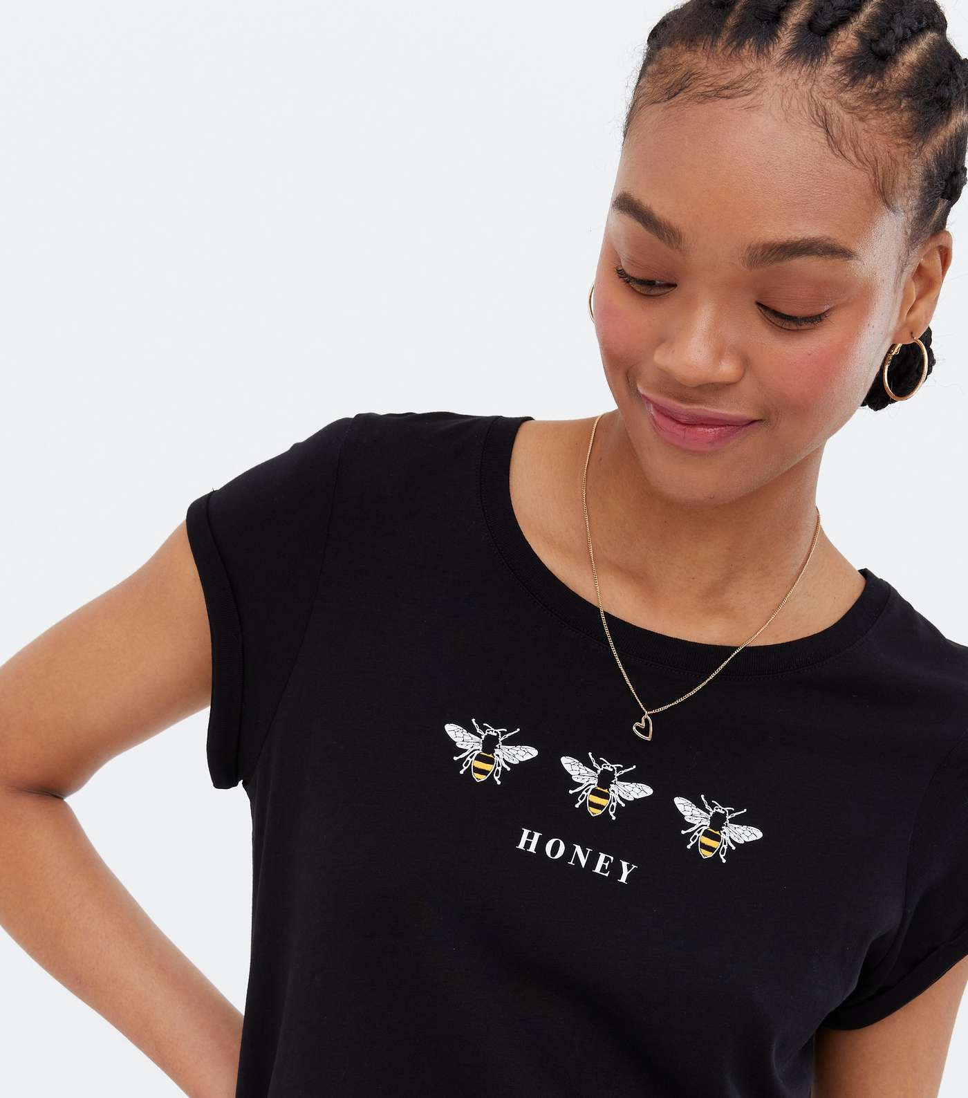 Tall Black Bee Honey Logo T-Shirt