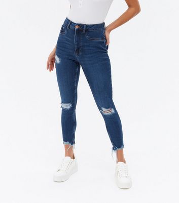 petite blue skinny jeans