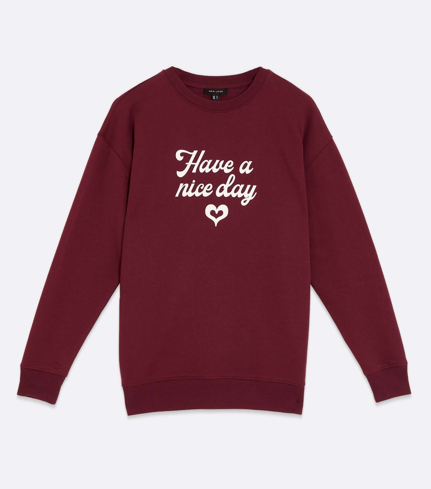 Burgundy Heart Have A Nice Day Logo Sweatshirt Image 5