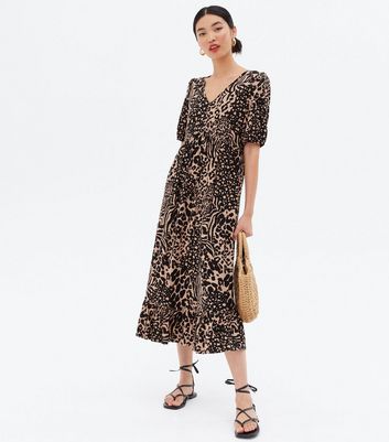 leopard print jersey dress