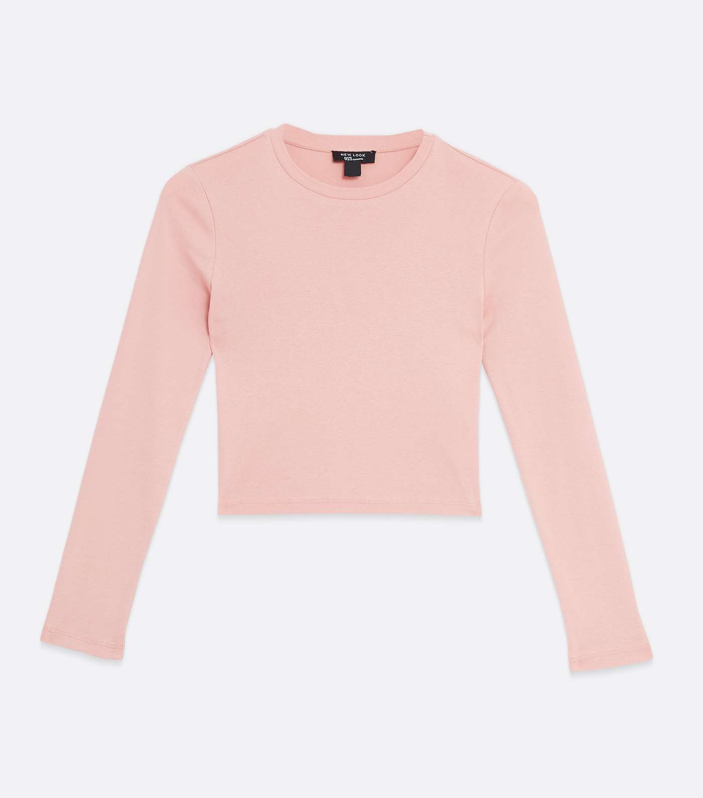 Girls Pale Pink Ribbed Long Sleeve Top Image 5
