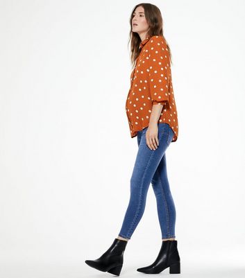 Maternity Blue Mid Wash Over Bump Lift 