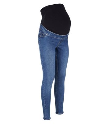 Maternity Blue Mid Wash Over Bump Lift 
