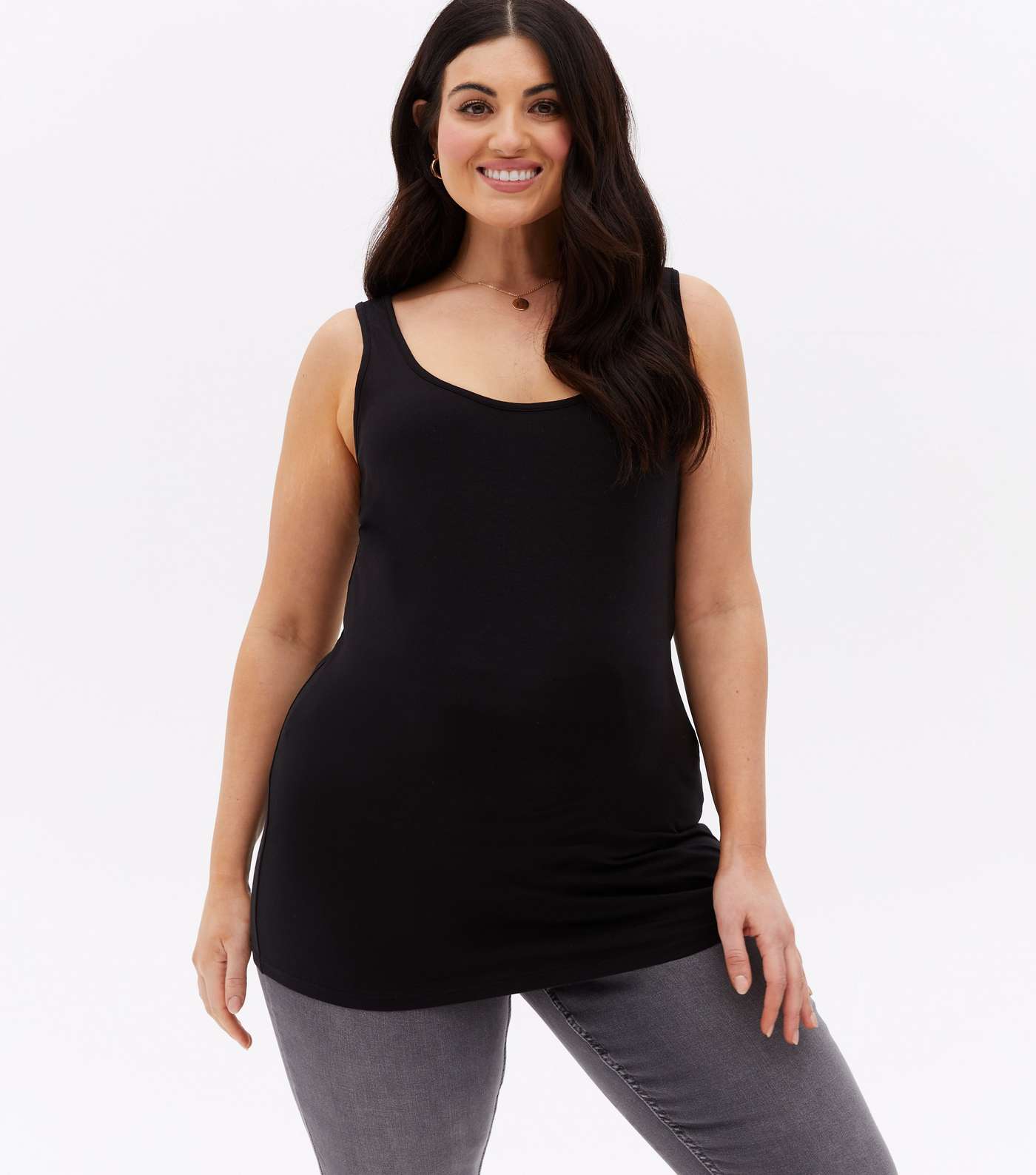 Maternity Black Long Vest Image 3